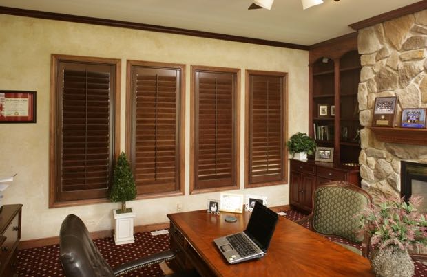 Ovation shutters in a sitting room